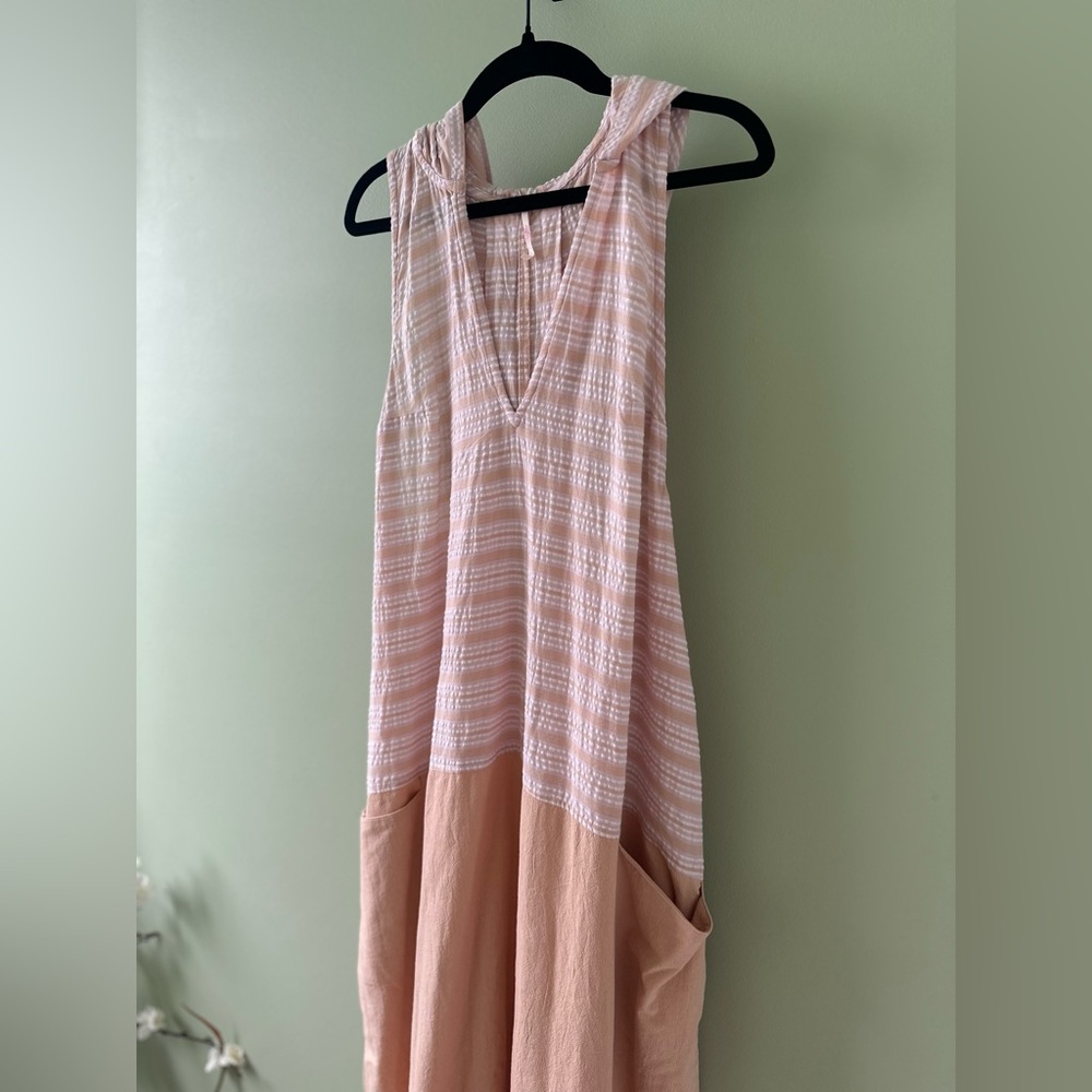 Free People Pink and Tan Sleeveless Dress